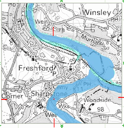 Environment Agency flood map of Freshford in Somerset & Wiltshire