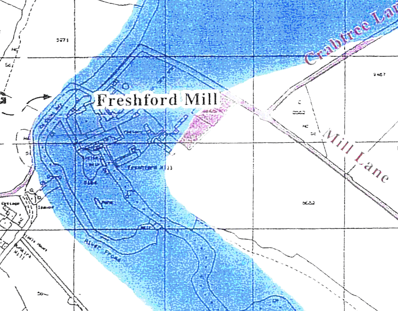 DEFRA large scale flood map of Freshford Mill